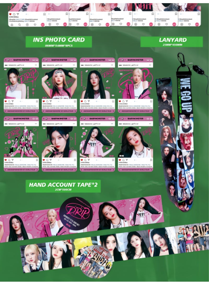 Harse BABYMONSTER New Album WE GO UP Gift Box Includes Lomo Cards, Keychains, Diary Tapes, Keychains, Lanyards, Standees, and Stickers - Image 3